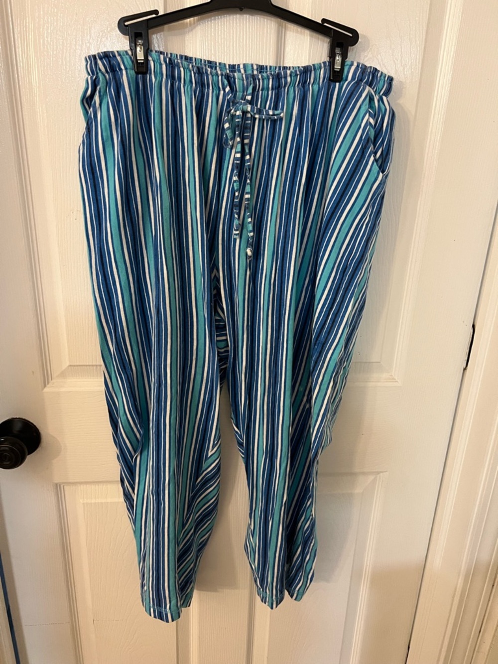CO Blue and White Striped Lounge Pants